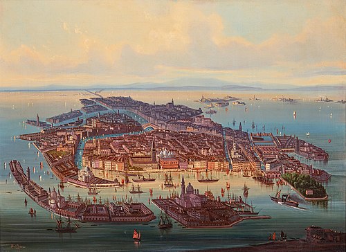 A panoramic view of Venice, 1867, Albert Rieger