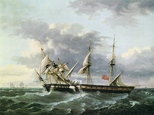 U.S.S. WASP Boarding H.M Brig FROLIC, 1815, Thomas Birch