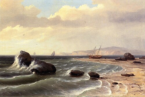 An American Shore Scene, 1827, Thomas Birch
