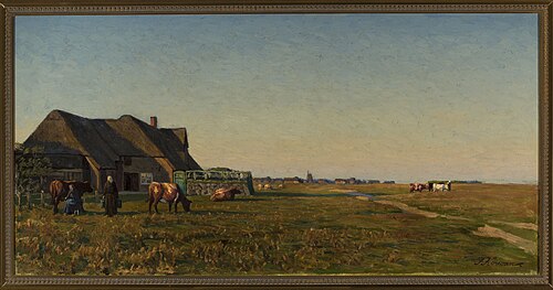 Landscape with a farmyard, 1900, Franz Korwan