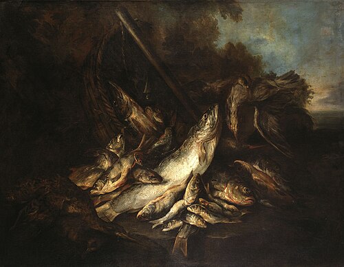 Nature morte aux poissons et oiseaux, , Giovanni Crivelli