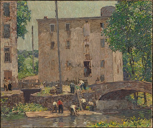 Repairing the Bridge, 1913, Robert Spencer