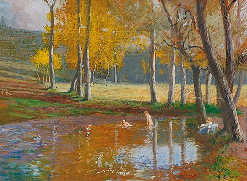 Bathers in a Woodland Pond, 1939, Hugo Charlemont