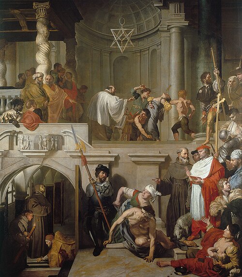 La visite du pape Nicolas V à la tombe de saint François d'Assise, 1627, Gerard Douffet