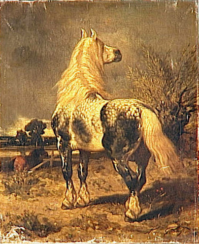 Percheron dans un pâturage, 1862, Achille Giroux