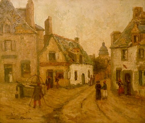 Le vieux puits, Place Bellanger, 1914, Charles Rivière