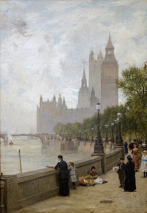 The Thames Embankment, London, 1882, James Aumonier
