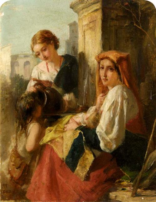 A Fountain Group, South Italy, 1868, Robert Herdman