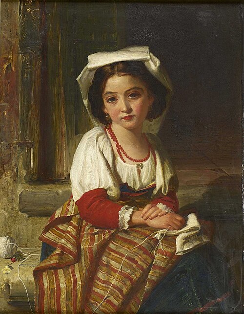 The young seamstress, 1860, Robert Herdman