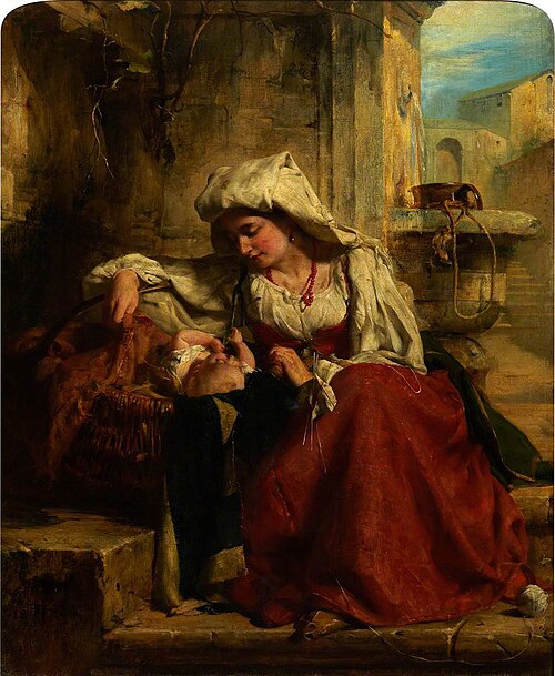 La culla – Study in Italy, 1863, Robert Herdman