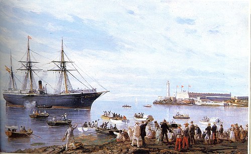 El Correo entrando en el puerto de La Habana, , Rafael Monleón y Torres