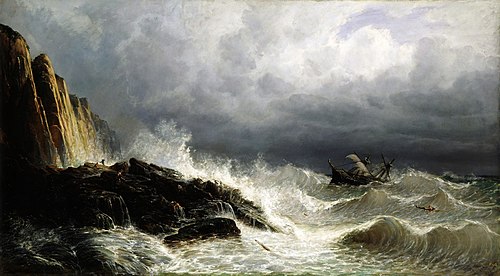 Un naufragio en las costas de Asturias, 1875, Rafael Monleón