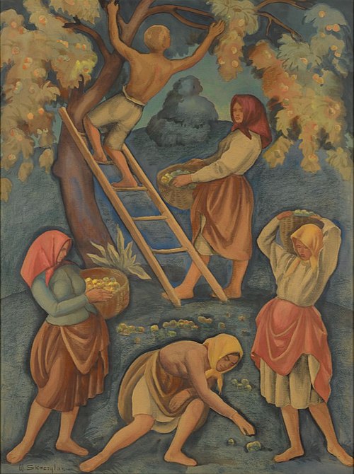 Fruit picking, 1925, Władysław Skoczylas