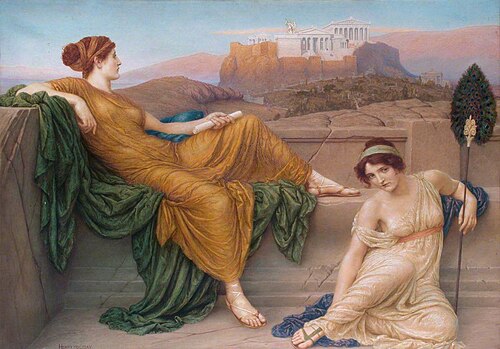 Aspasia on the Pnyx, 1888, Henry Holiday