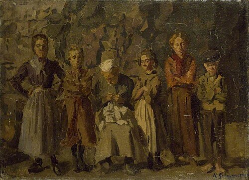 Cave Dwellers, Dieppe, 1907, Harold Gilman