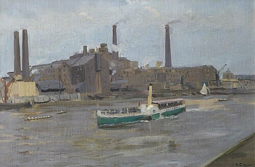 The Thames at Battersea, 1907, Harold Gilman