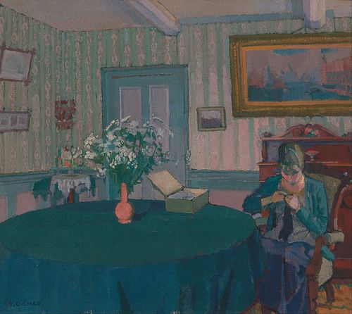 Sylvia Darning, 1917, Harold Gilman