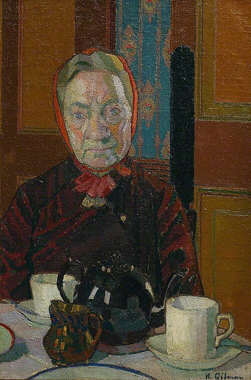 Mrs Mounter at the Breakfast Table, 1916, Harold Gilman