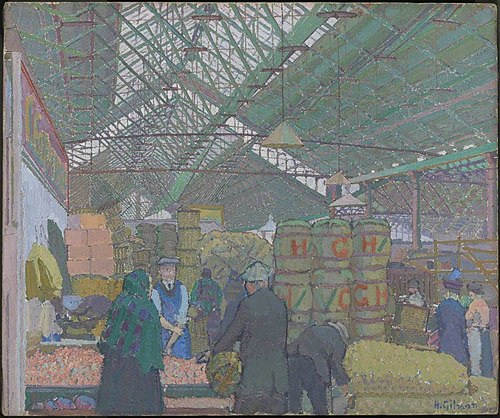 Leeds Market, 1913, Harold Gilman