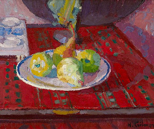 Still Life with Pears on a Plate, 1909, Harold Gilman