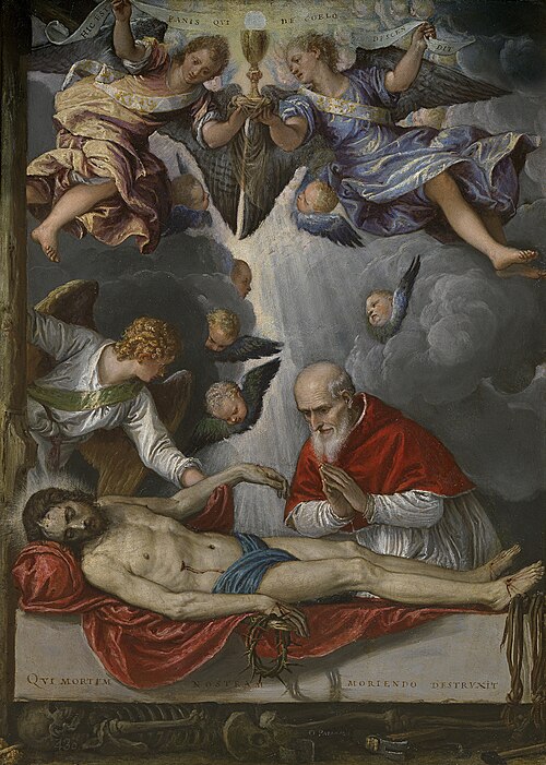 The dead Christ venerated by Pius V, 1572, Parrasio Micheli