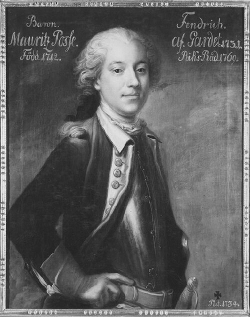 Mauritz Posse af Säby, 1712-84, 1734, Lorens Pasch den äldre