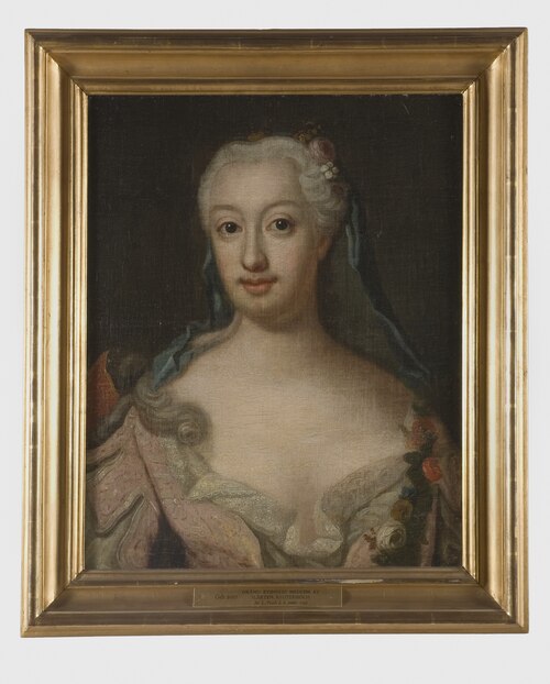 Unknown woman, member of the Reuterholm family, possibly Anna Katarina Reuterholm or Hedvig Sofia vo, 1740, Lorens Pasch den äldre