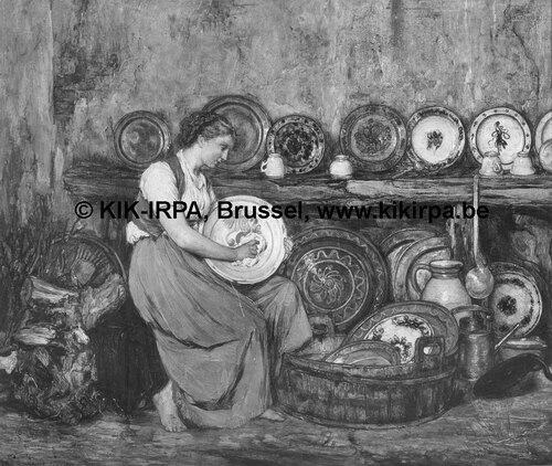 Woman Washing Dishes, 1873, Willem Linnig Junior