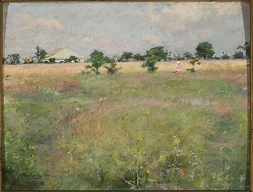 Paysage de campagne avec prairie., 1897, Kyriak Kostandi
