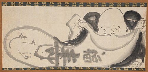 Budai Opening His Sack, , Hakuin Ekaku