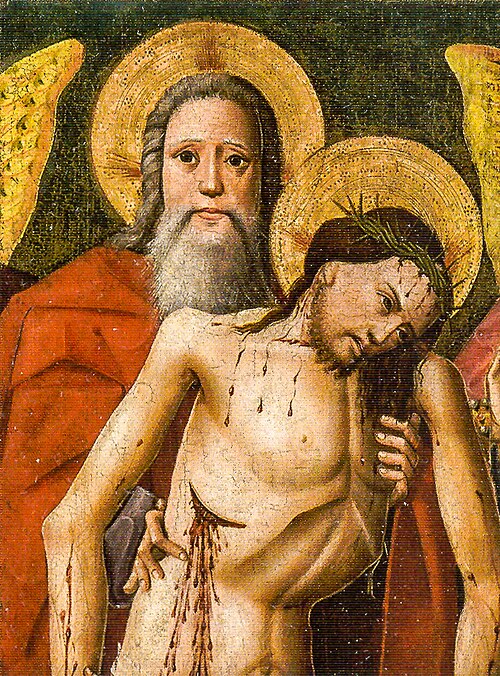 Gnadenstuhl (Gottvater mit dem Leichnam Christi), 1440, Meister des Rottweiler Hochaltars