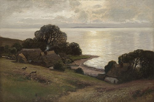 Altes Gehöft am Strand von Rügen, 1913, Konrad Müller-Kurzwelly