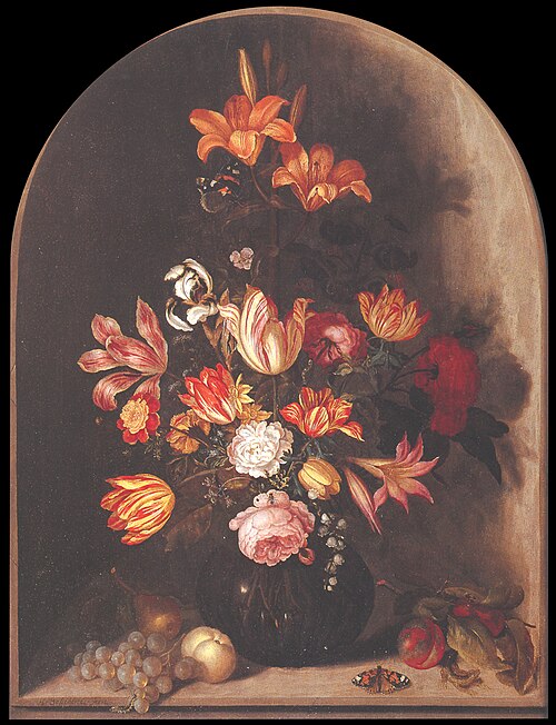 Vase de fleurs dans une niche, , Johannes Bosschaert