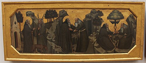 scène de la vie de Paul de Thèbes et Antony abate, 1380, Bartolo di Fredi