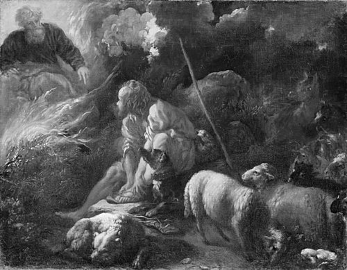 Moses and the Burning Bush, 1668, Livio Mehus