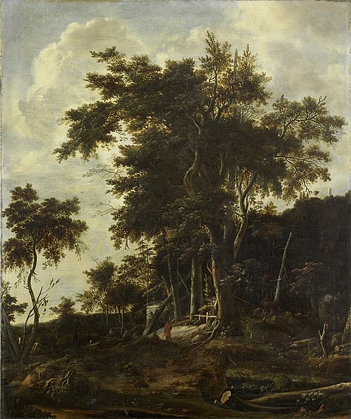 Forest landscape with a woodsman's shed, 1650, Roelant Roghman