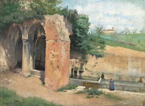 Water and antique Ruin, Italy, , Asta Elisa Jakobine Nørregaard