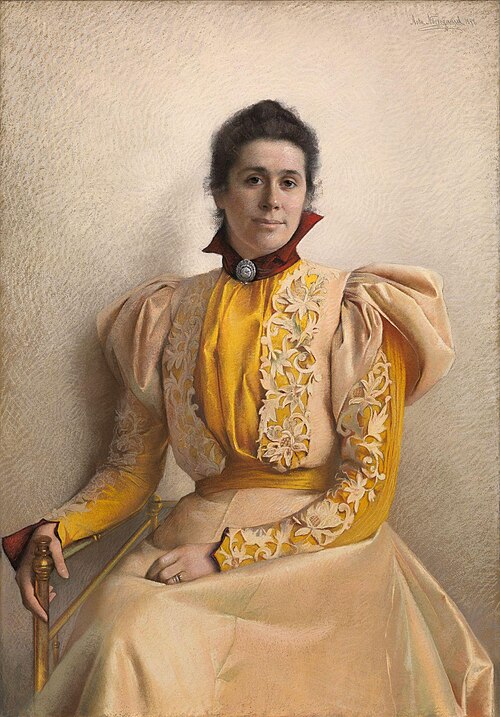 Portrait of Marthine Cappelen Hjort, b. Kiær, 1897, Asta Elisa Jakobine Nørregaard