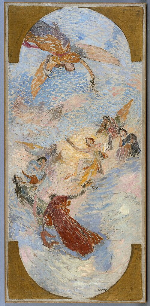 Esquisse pour le salon d'entrée sud de l'Hôtel de Ville : Apollon et les muses, 1892, Henri Martin