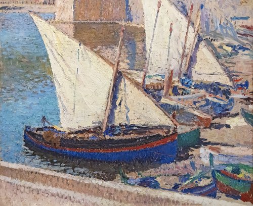 Barques de pêche à Collioure, , Henri Martin