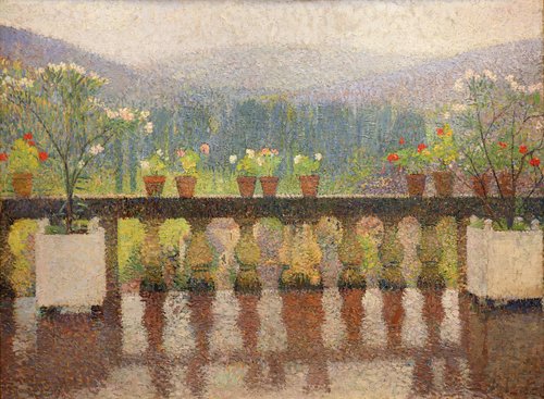 La terrasse à Marquayrol, temps pluvieux, 1920, Henri Martin