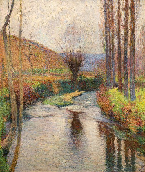 Le Vert aux peupliers et au saule, , Henri Martin