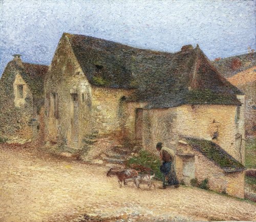 Chevrière devant une vieille maison à Labastide, , Henri Martin