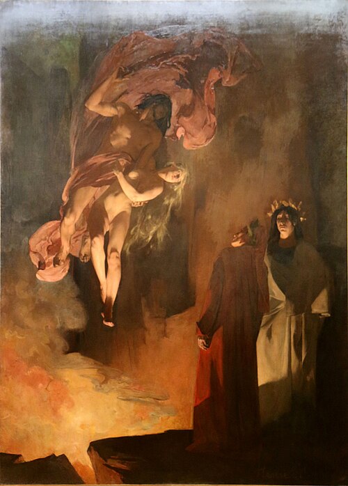 Paolo Malatesta et Francesca da Rimini aux Enfers, 1883, Henri Martin