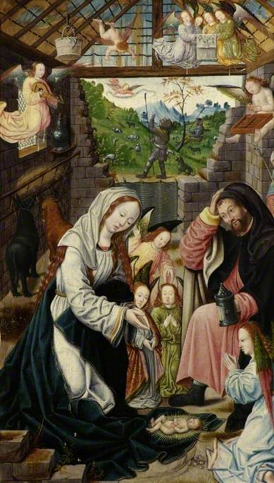 Adoration of the Child (polyptych), , Jacob van Utrecht