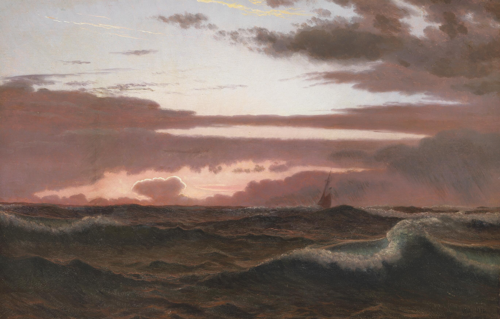 Sunset over the sea., 1872, Vilhelm Kyhn