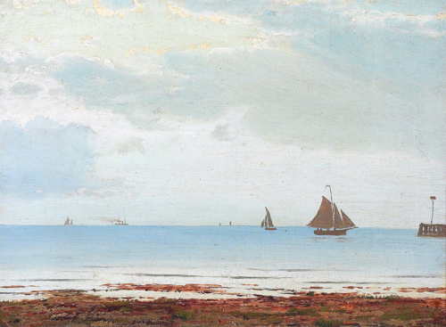 A seascape in calm weather., 1870, Vilhelm Kyhn