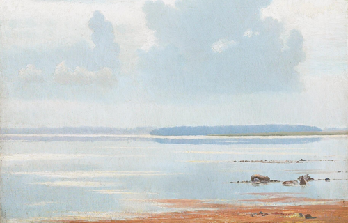 View of Roskilde fjord, Denmark., 1870, Vilhelm Kyhn