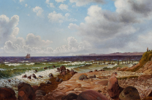 A brisk wind. Scene from South Funen., 1865, Vilhelm Kyhn