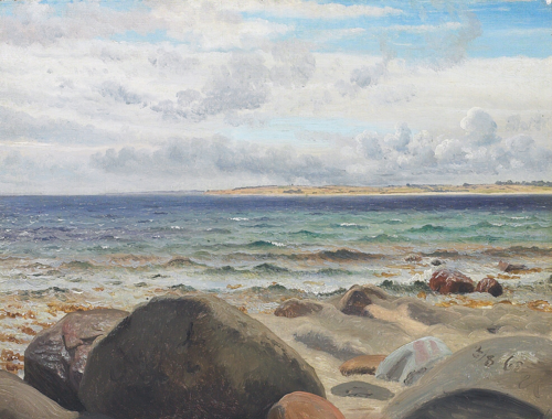 Coastal view with large stones., 1863, Vilhelm Kyhn